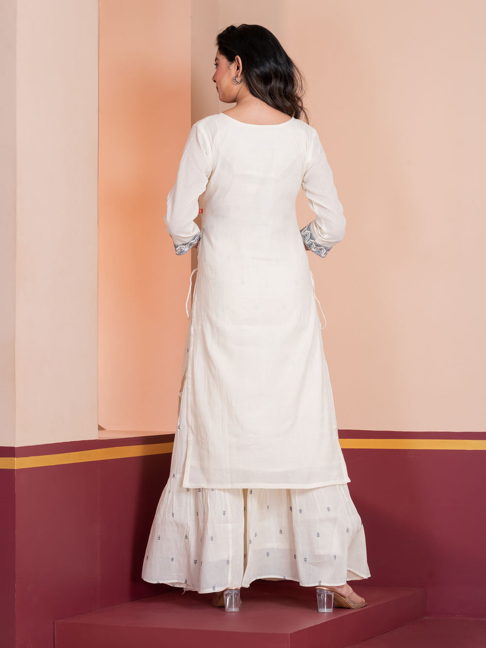 MALKORA SIGNATURE IVORY SKIRT SET WITH HERITAGE EMBROIDERY
