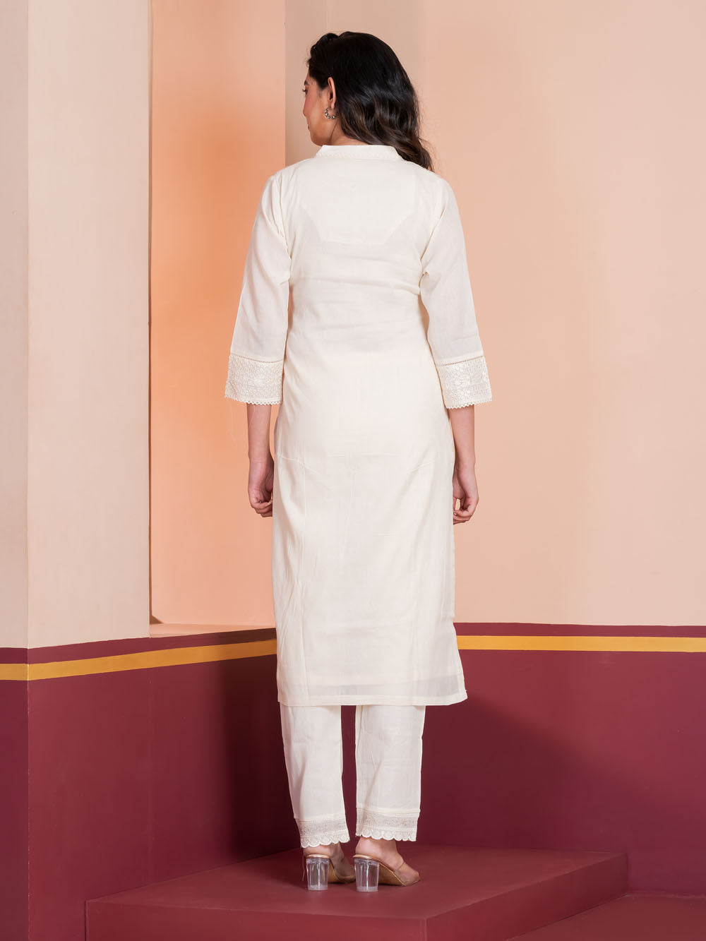 MALKORA IVORY ZARI ÉLAN EMBROIDERED ENSEMB