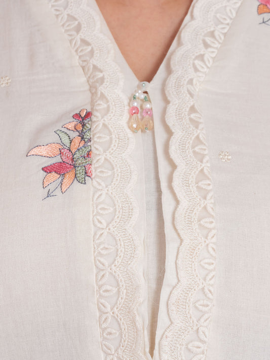 MALKORA PETAL CASCADE EMBROIDERED SUIT SET